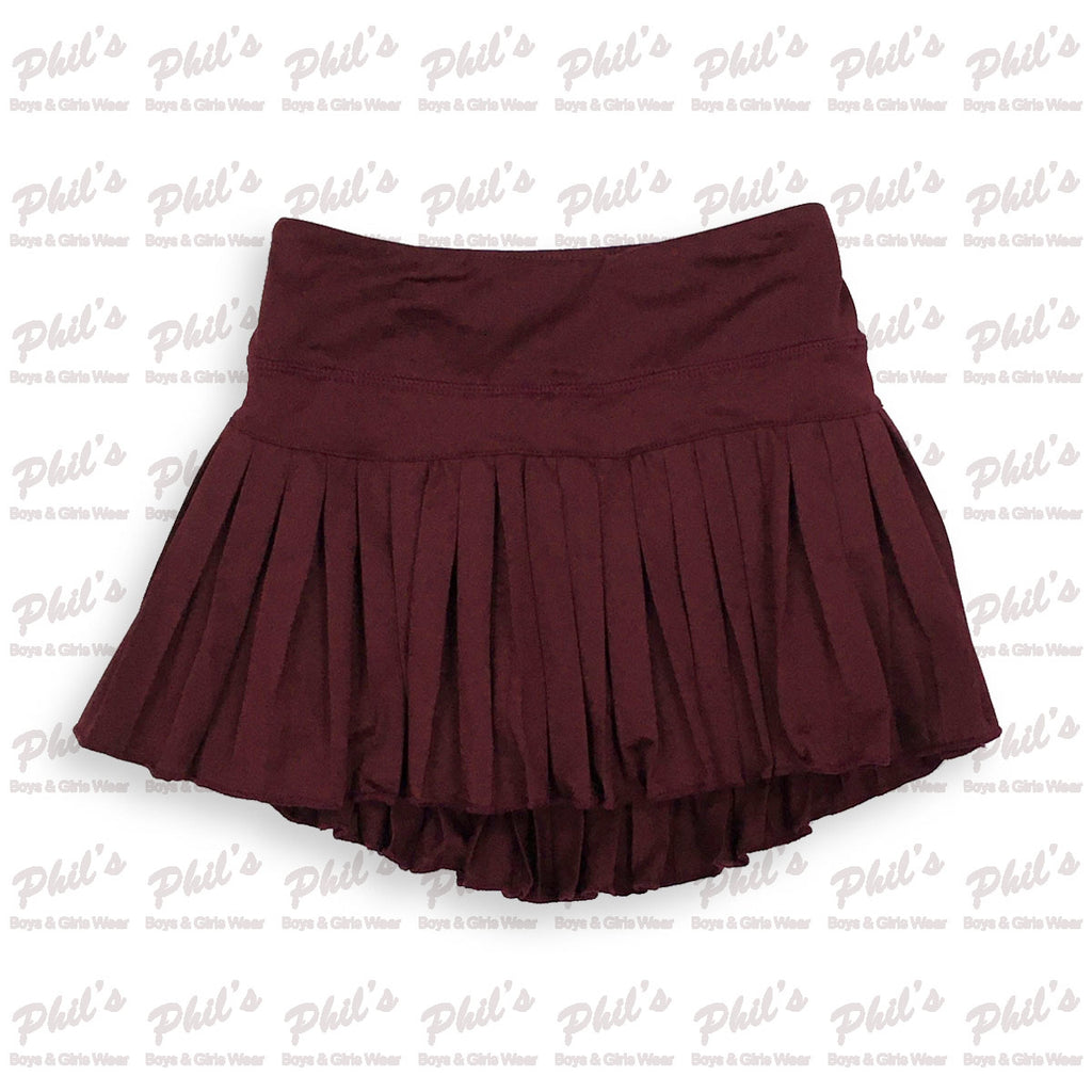 Maroon Mini Pleat Skort