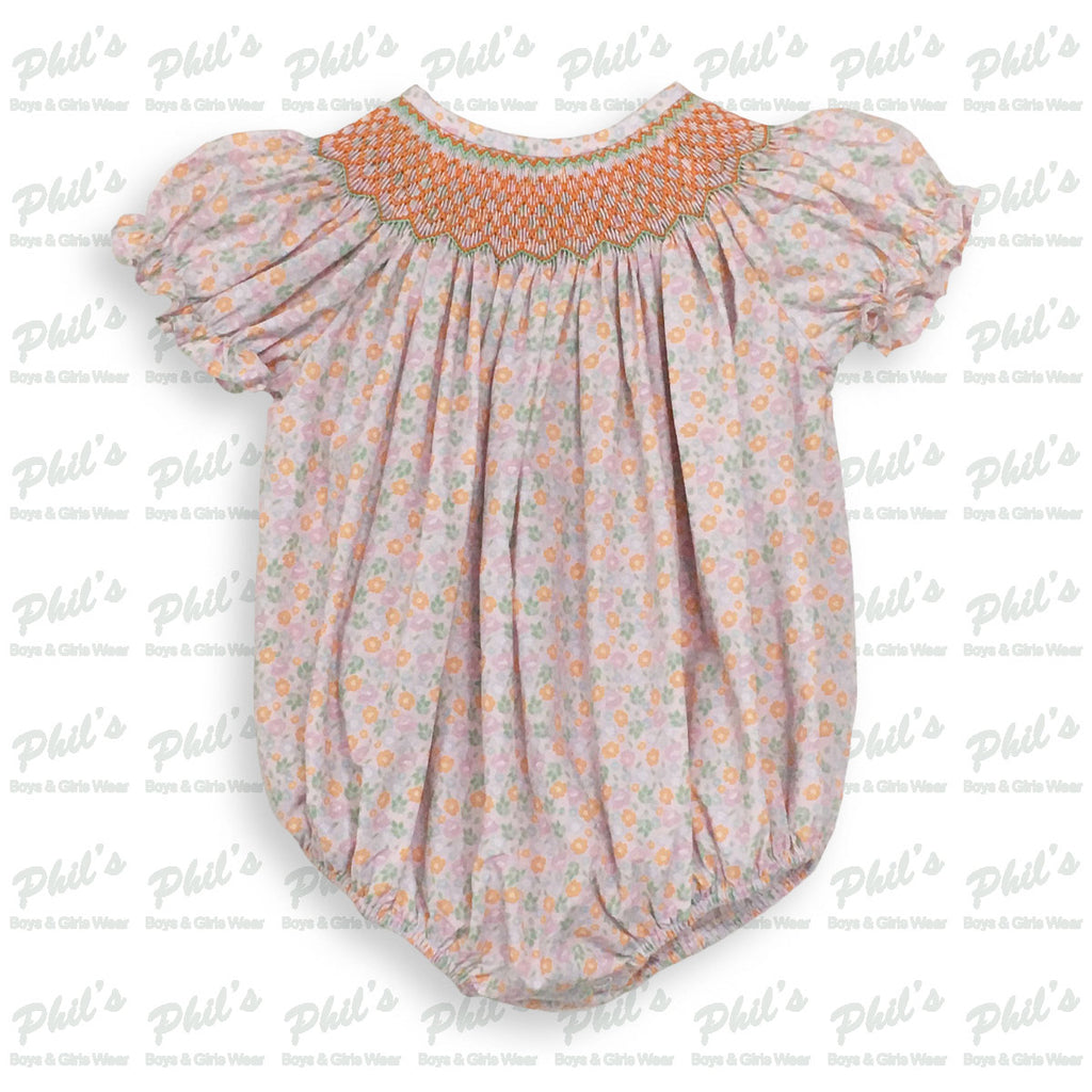 Lavender / Orange / Green Floral Smock Bubble