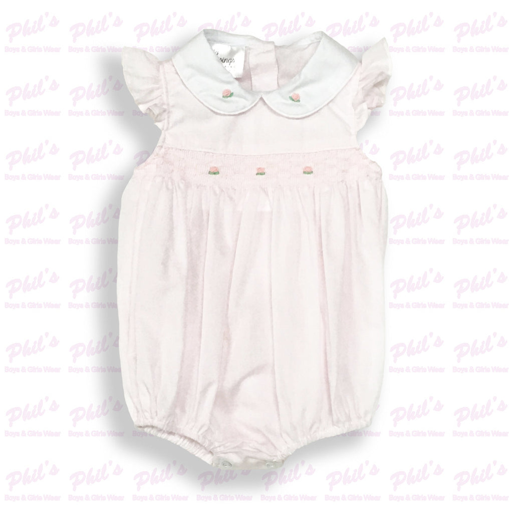 Pink Floral Smocked Bubble