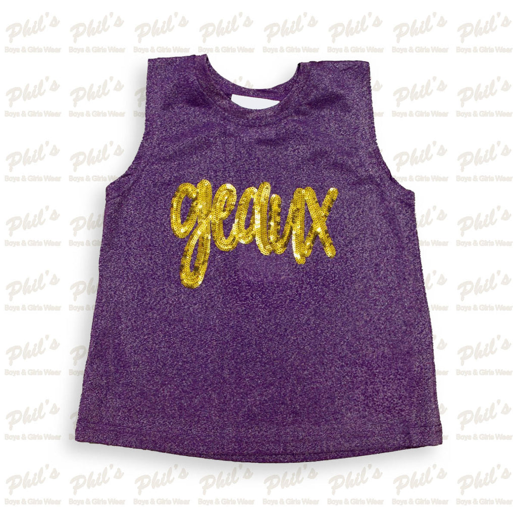 Gold Geaux Sequin Purple Tank