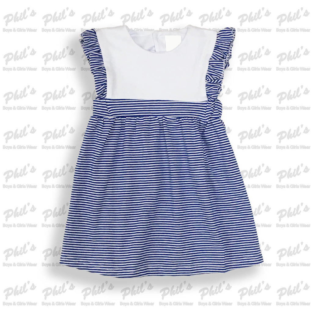 Royal Blue Stripe Ruffle Dress