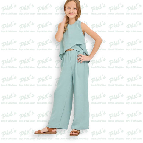 Dusty Teal Loungewear Pant Set