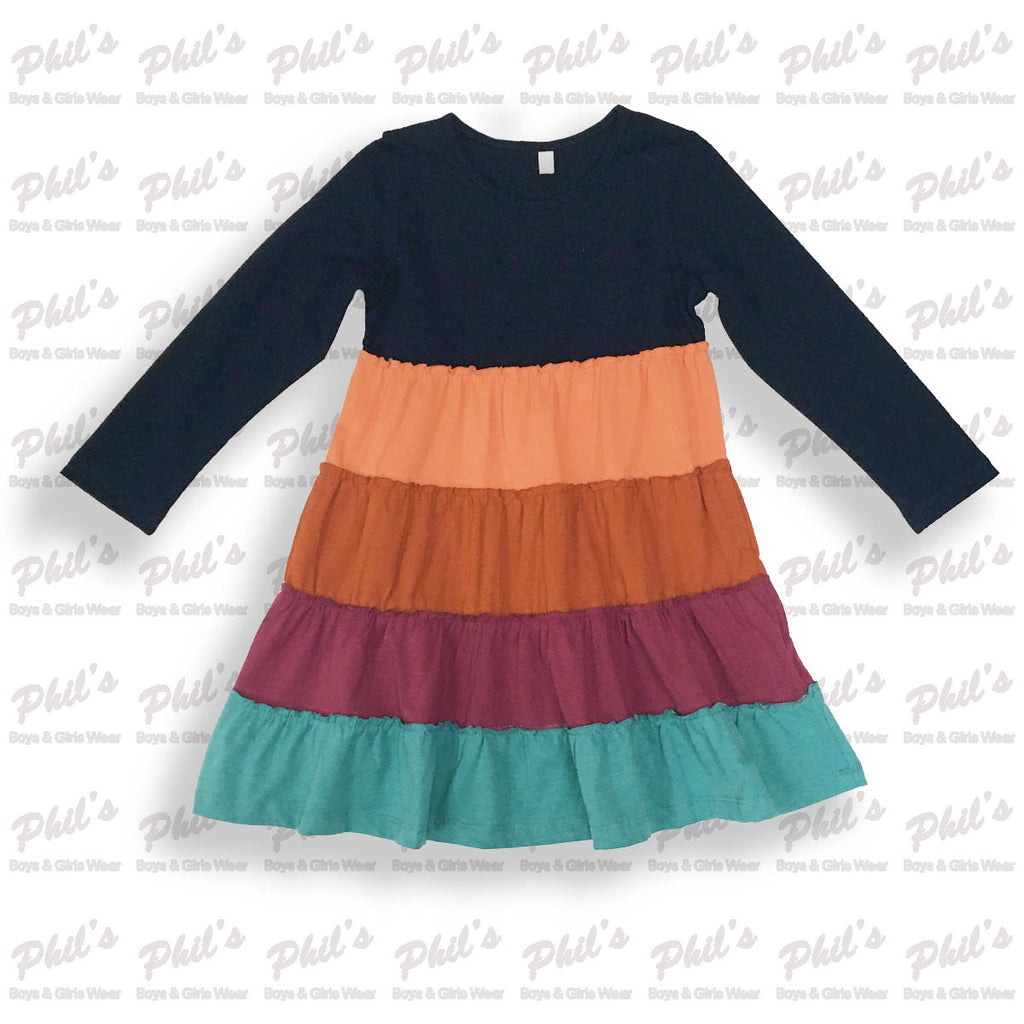 Navy Fall Color Block Dress