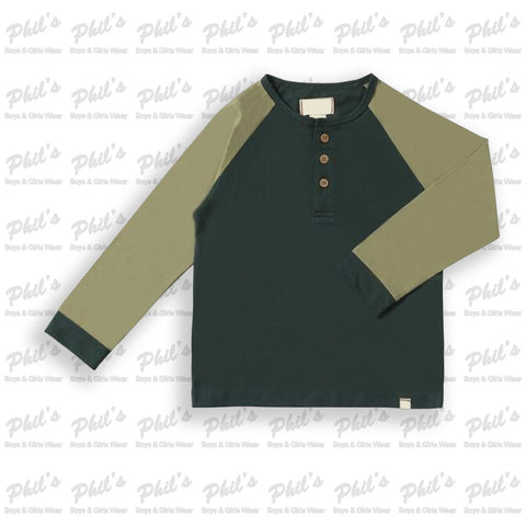 Green Raglan Long Sleeve Tee