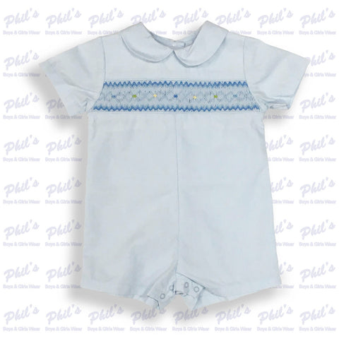 Blue Smocked Shortall