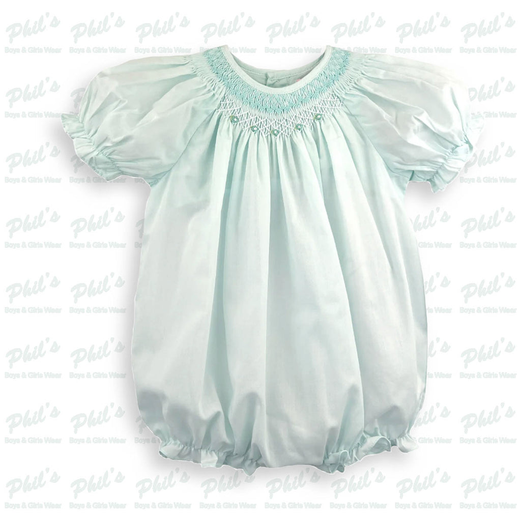 Mint Smocked Batiste Bubble