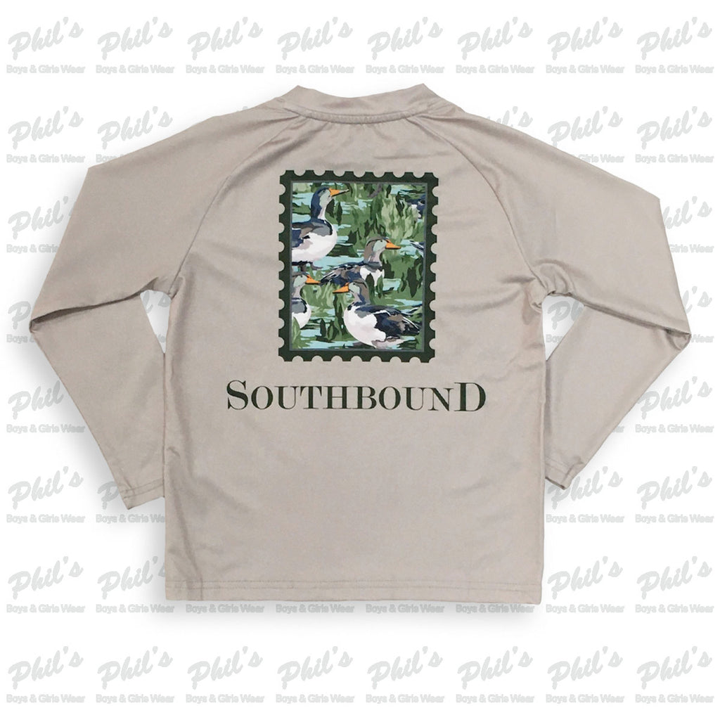 Southbound Mallard Duck Stamp Long Sleeve Performance Graphic Tee