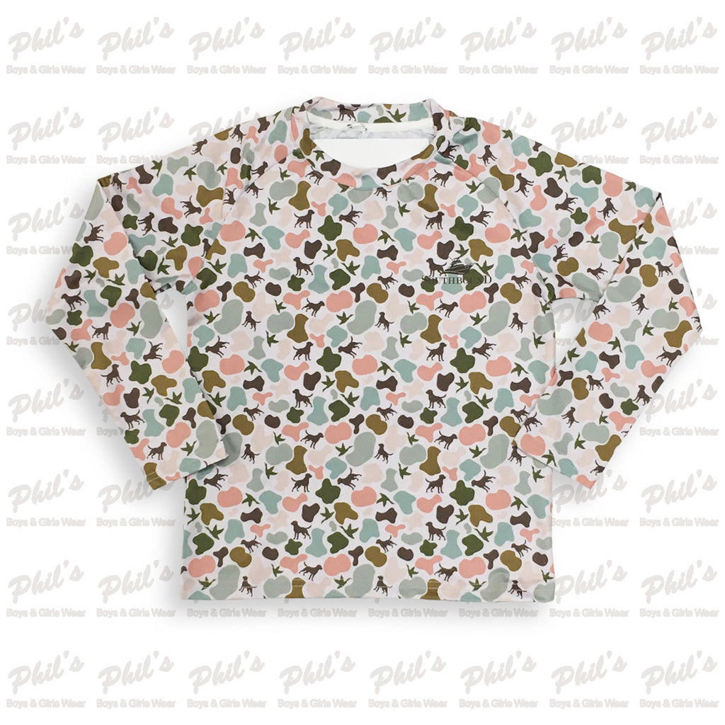 Southbound Puppy & Mallard Duck Camo Printed Long Sleeve Performance Tee