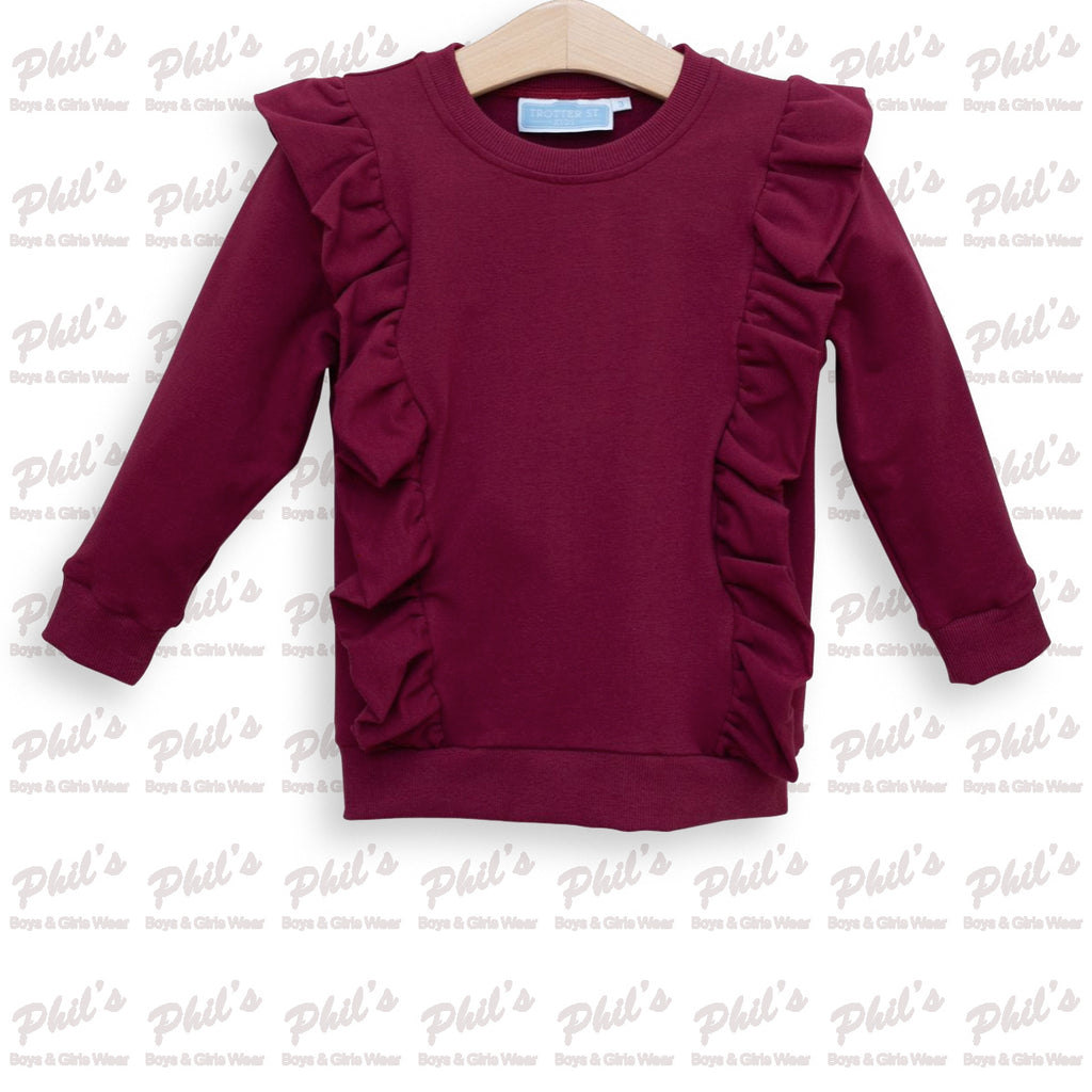 Maroon Ruffle Sweatshirt