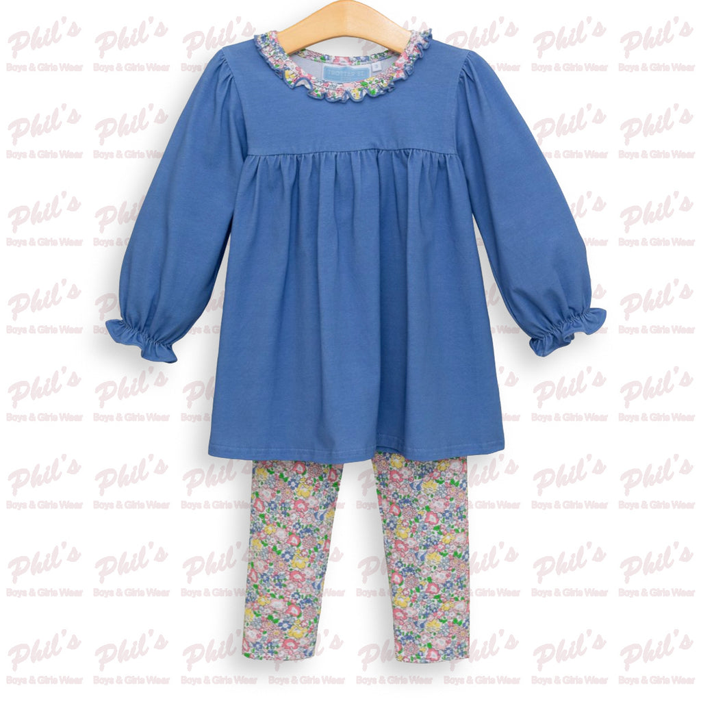 Blue Floral Legging Set
