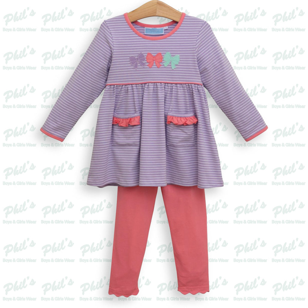 Bow Appliqué Legging Set
