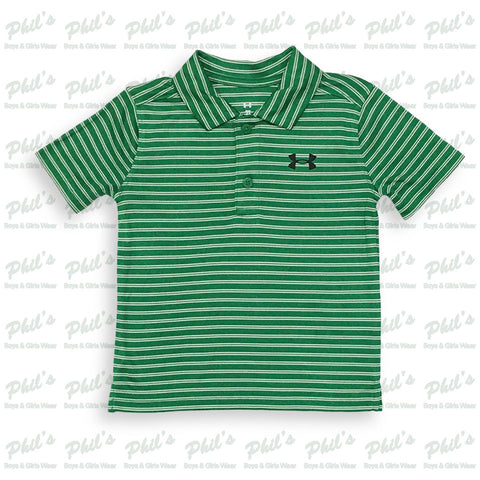 Under Armour Green Stripe Performance Polo