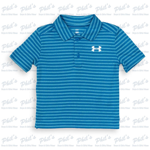 Under Armour Blue Stripe Performance Polo