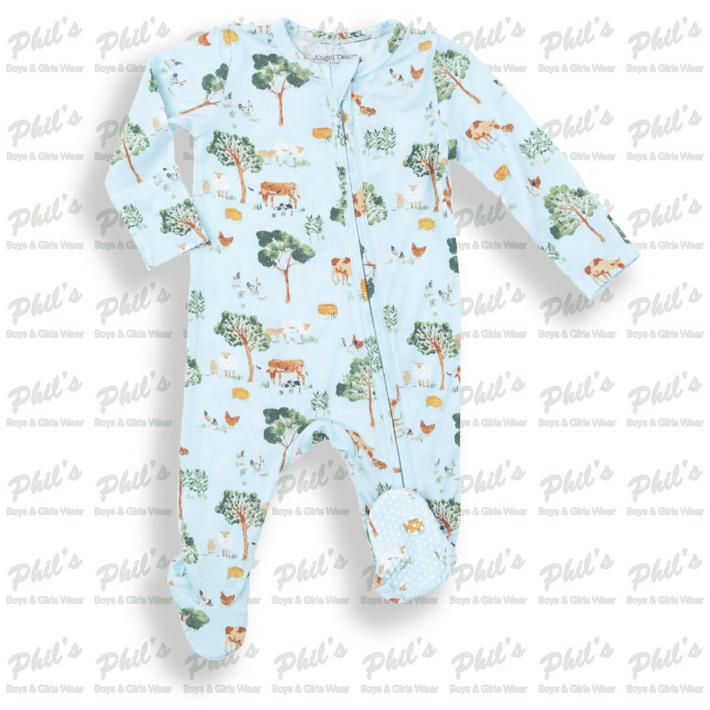 Farm Bamboo Zippered Footie