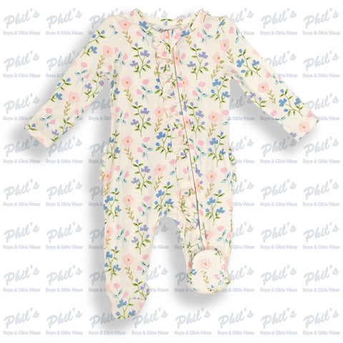 Floral Bamboo Zippered Footie