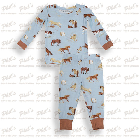 Blue Horse Bamboo Pajamas