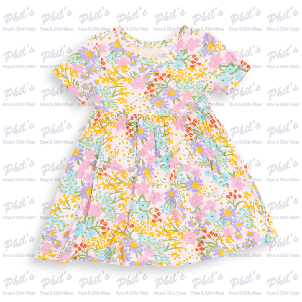Colorful Floral Bamboo Twirl Dress
