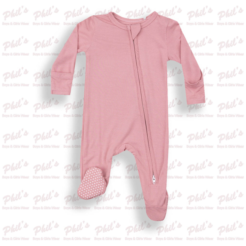 Mauve Pink Bamboo Footie