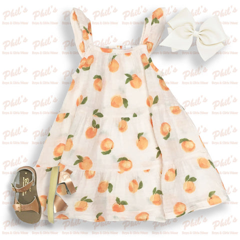 Peach Muslin Dress