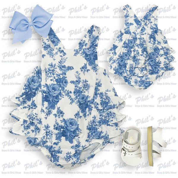 Blue Rose Ruffle Bamboo Bubble