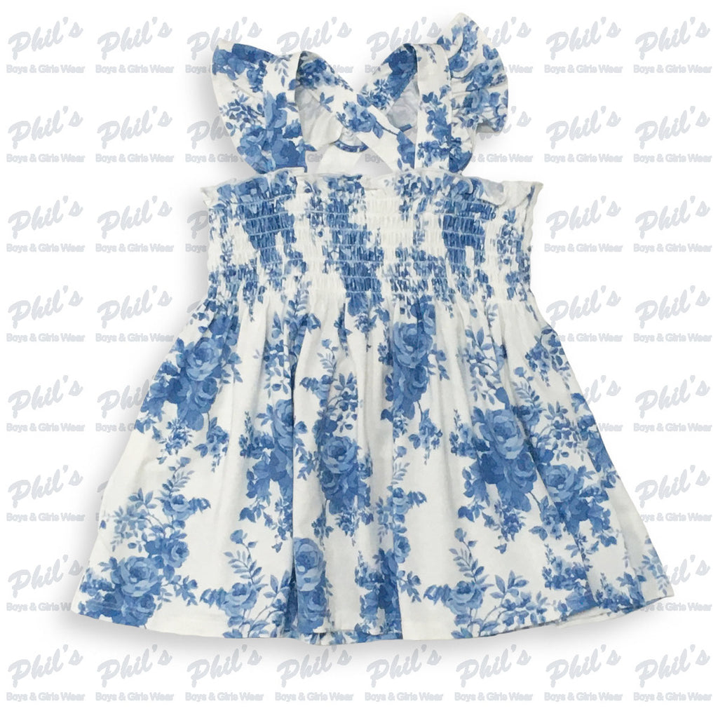 Blue Rose Smock Bamboo Dress
