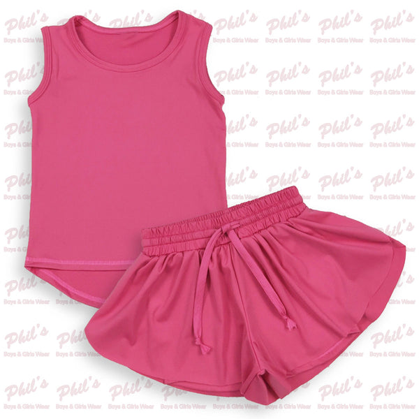 Bright Pink Performance Butterfly Shorts