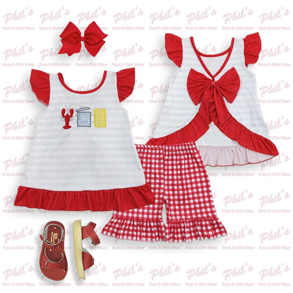 Crawfish Appliqué Short Set