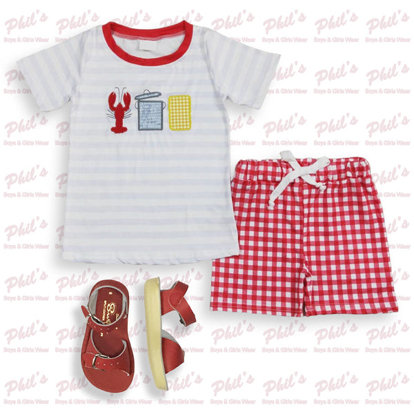 Crawfish Appliqué Short Set