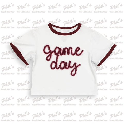 Maroon Game Day Tinsel Boxy Tee