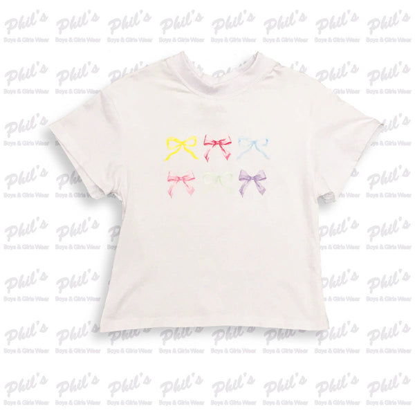 Colorful Croquette Bows Graphic White Boxy Tee
