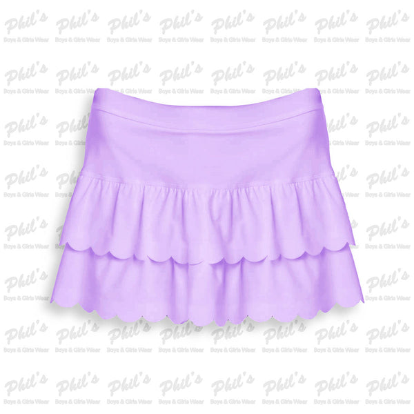 Lavender Scallop Tiered Skort