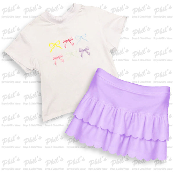 Colorful Croquette Bows Graphic White Boxy Tee