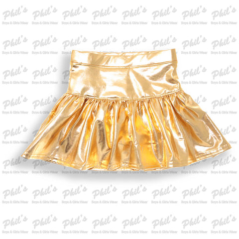 Gold Metallic Skort / Tennis Skirt