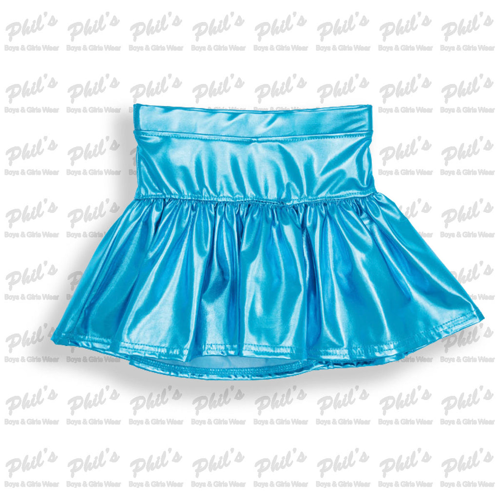 Turquoise Blue Metallic Skort