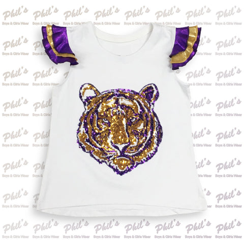 Sequin Tiger Face Top
