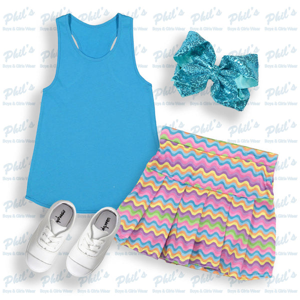 Colorful Waves Skort