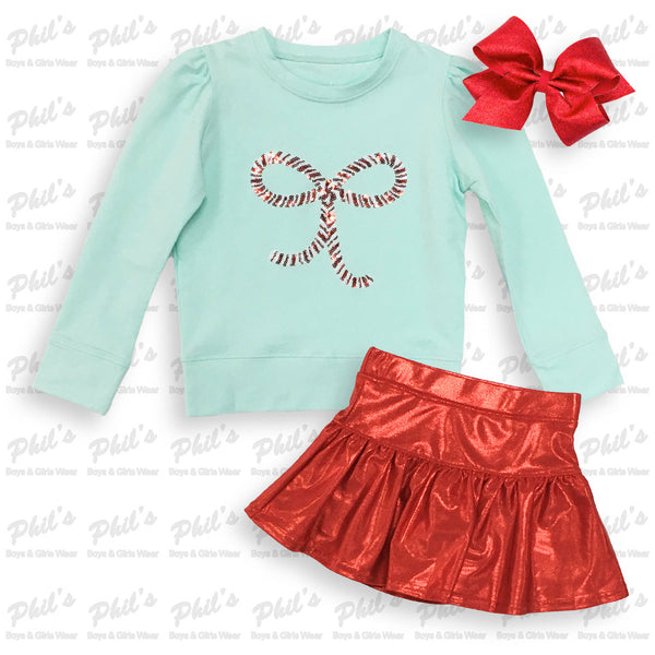 Red Shimmer Skort