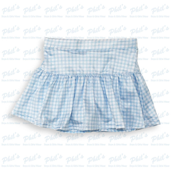 Light Blue Gingham Performance Skort