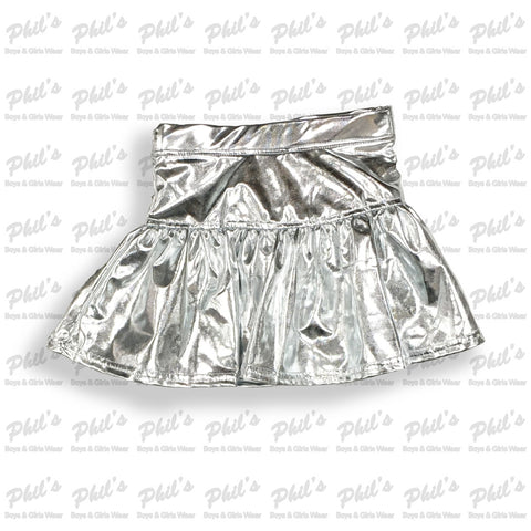 Silver Metallic Skort / Tennis Skirt