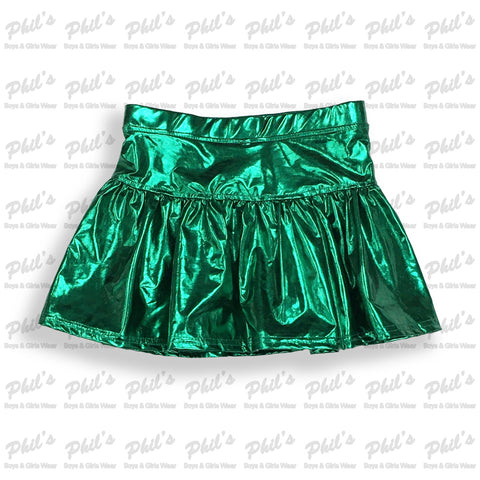 Green Metallic Skort / Tennis Skirt