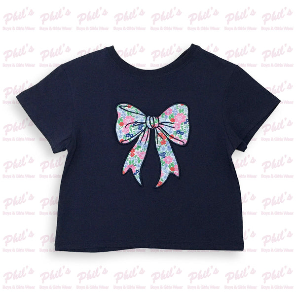 Floral Bow Appliqué Boxy Tee