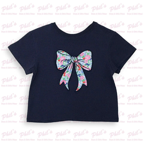 Floral Bow Appliqué Boxy Tee