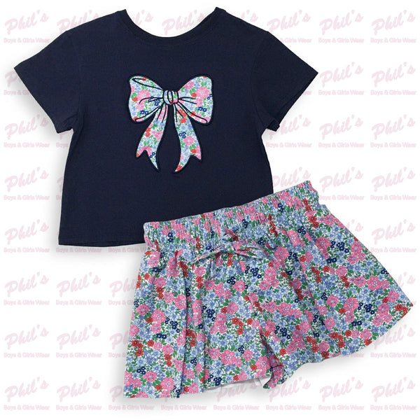 Floral Bow Appliqué Boxy Tee