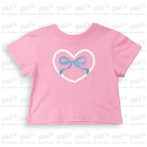 Pearl Heart & Blue Bow Boxy Tee