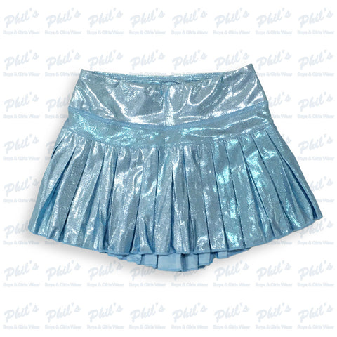 Light Blue Shimmer Mini Pleat Skort
