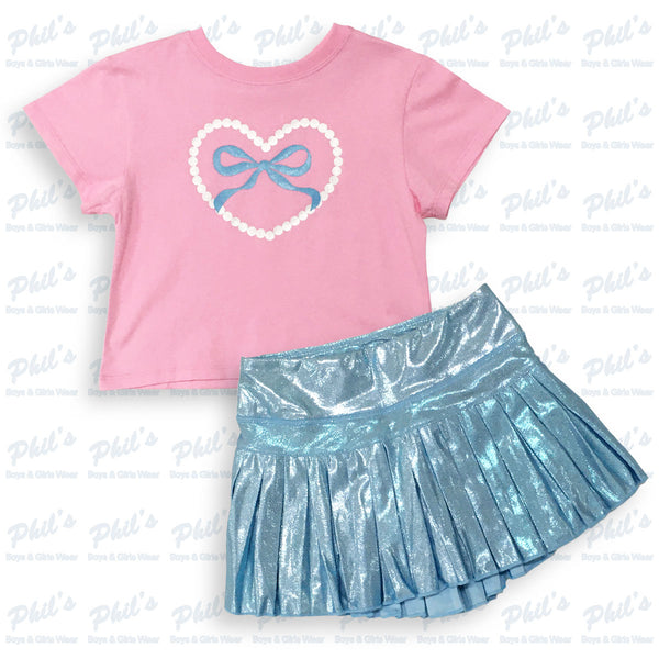Pearl Heart & Blue Bow Boxy Tee