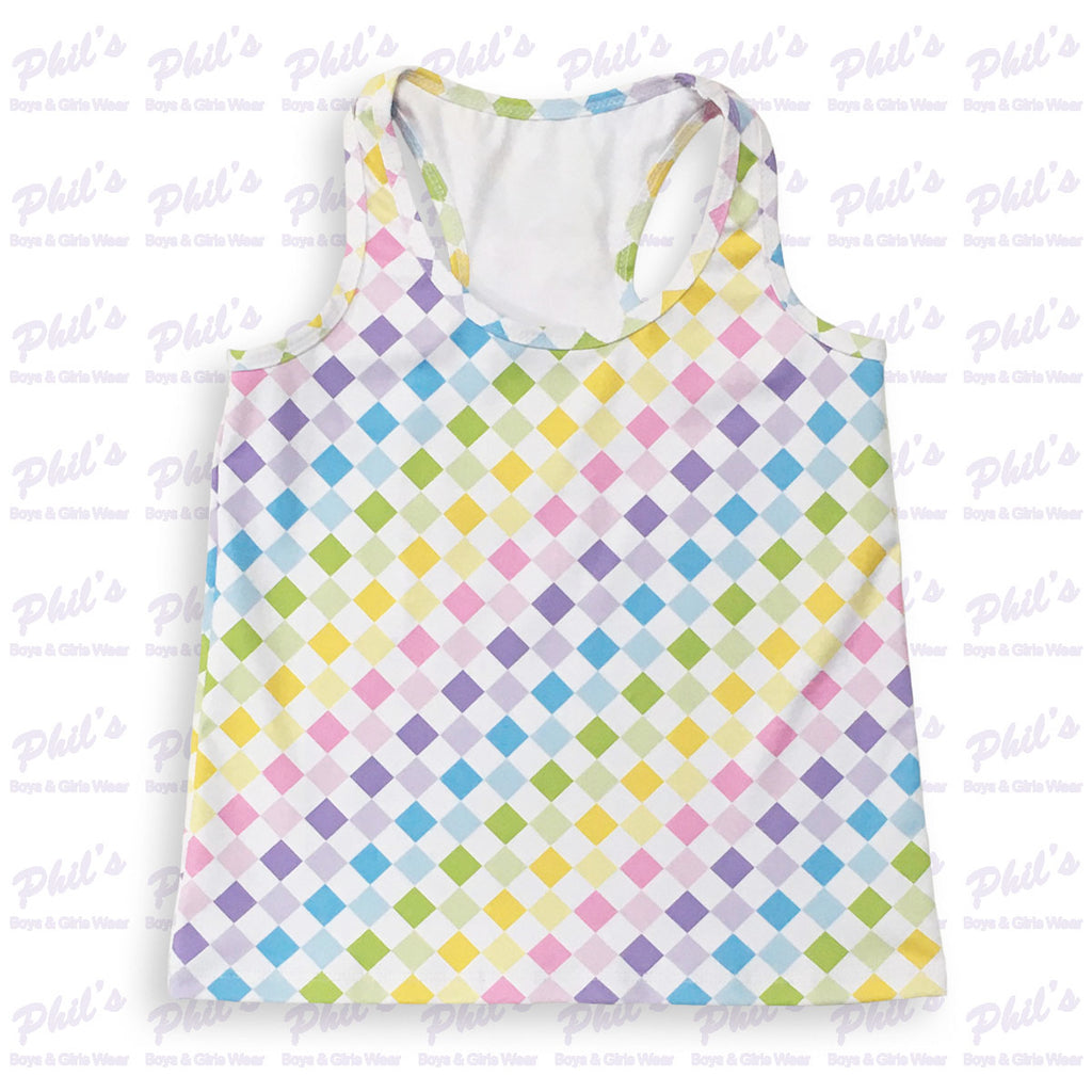 Rainbow Check Performance Tank