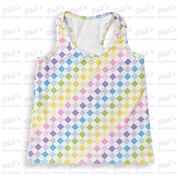 Rainbow Check Performance Tank