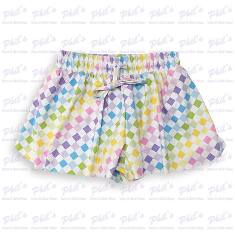 Rainbow Check Performance Butterfly Shorts