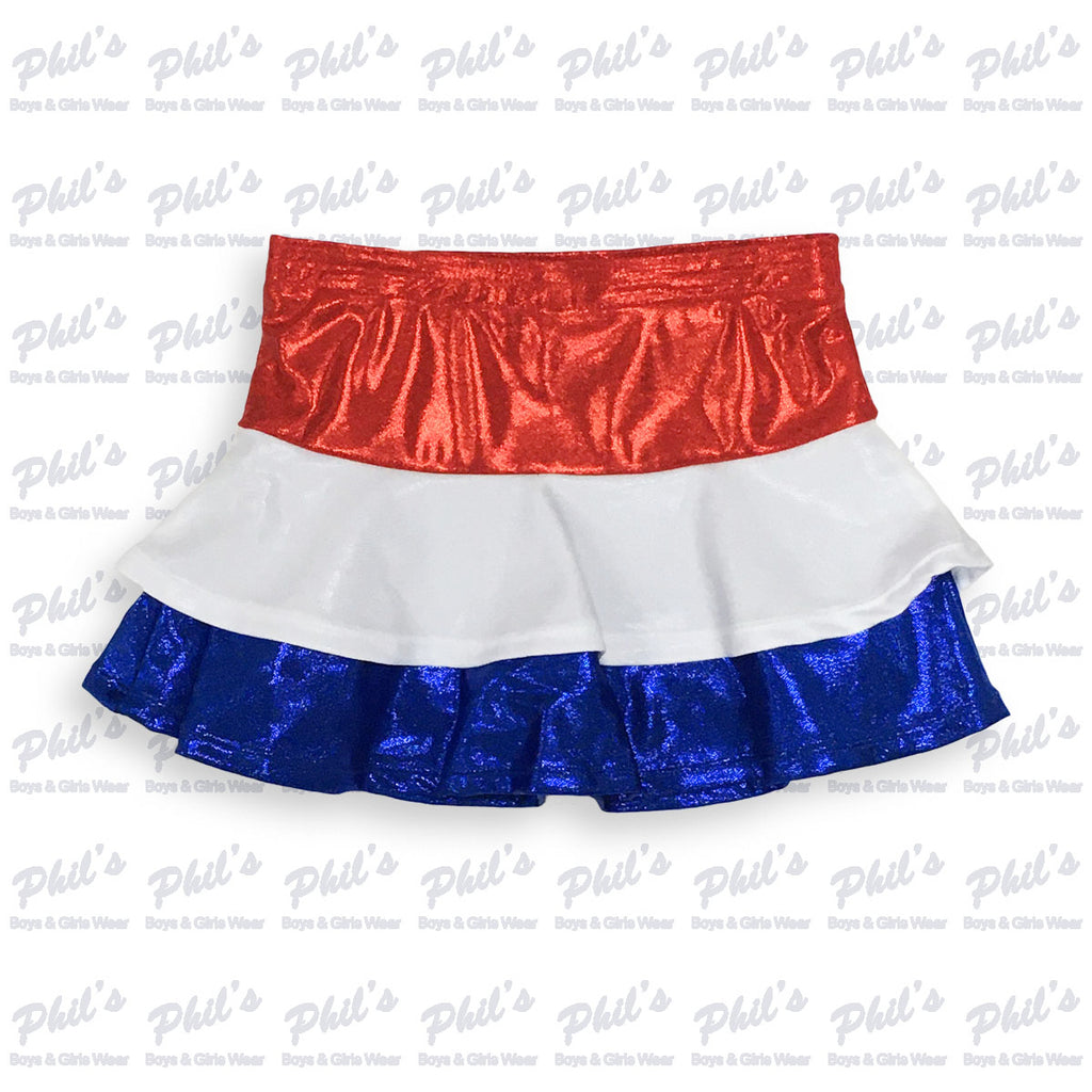 Red / White / Blue Shimmer Skort